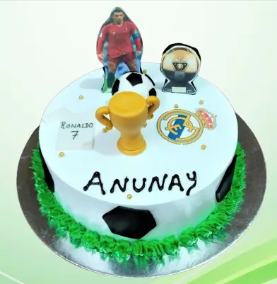 football cake with trophy